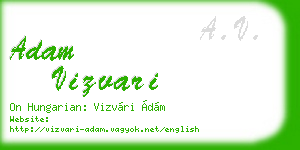 adam vizvari business card